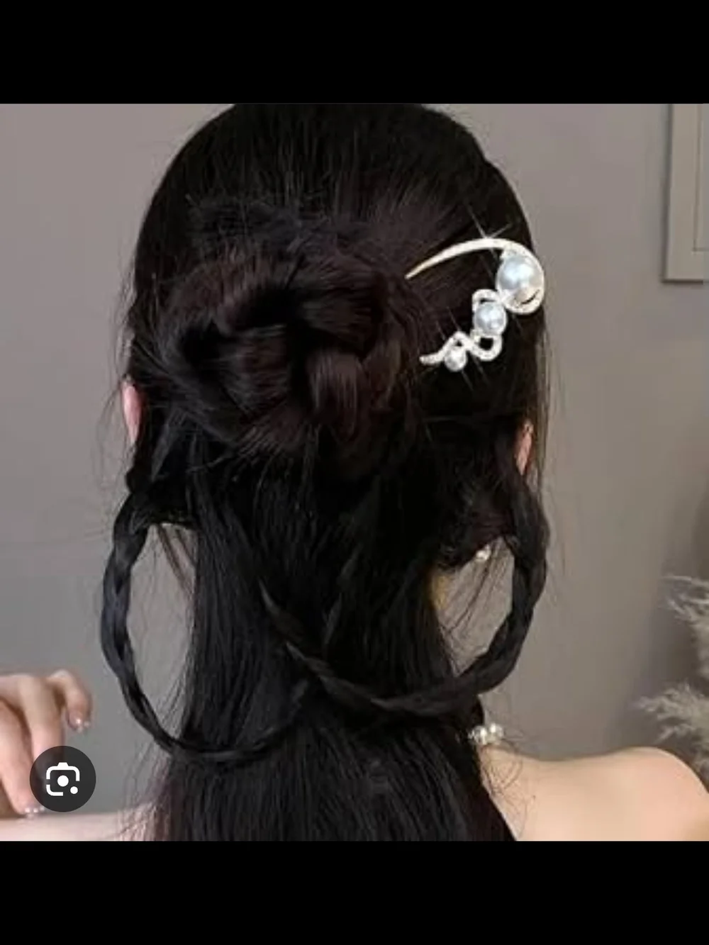 Gold Pearl & Crystal Hair Pin - Elegant Women's Hair Accessory